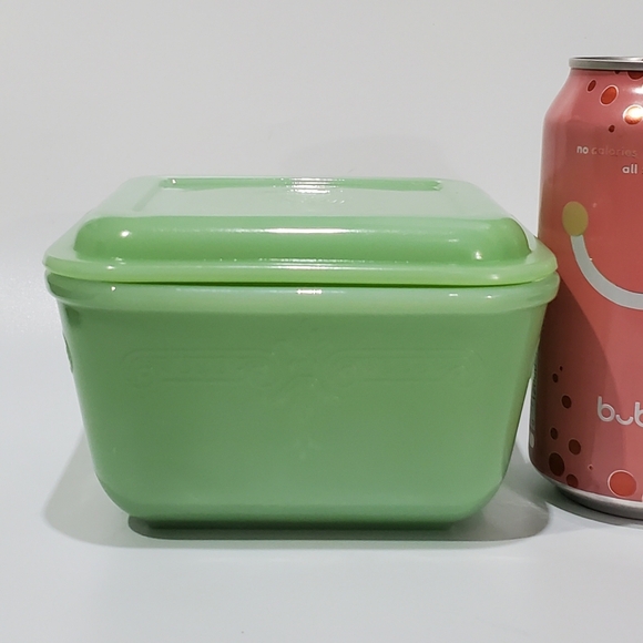5 1/4" Philbe Jade Ite Refrigerator Jar & Lid by Anchor Hocking Jadeite #1 - Picture 3 of 16